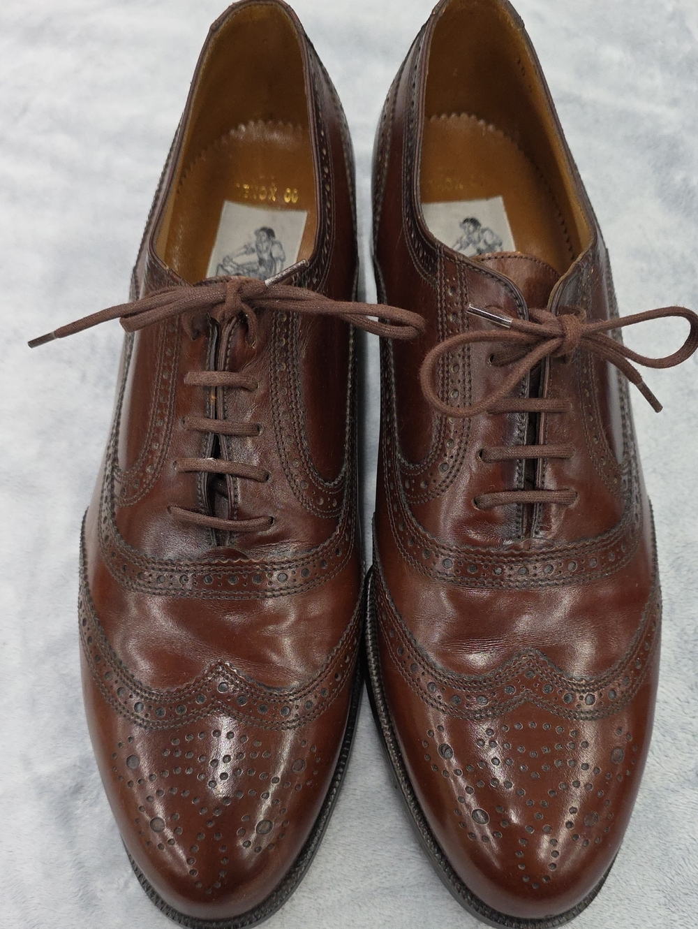 Vintage Bally Prestige Lennox LineMen's Brown Leather Wingtip Oxford Dress Shoes